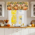 thumbnail image 2 of Valances for Windows Autumn Black Pumpkin Sunflower Rod Pocket Short Curtain for bathroom living room bedroom Orange Buffalo Plaid 1 Panel 54x18in, 2 of 9