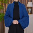 thumbnail image 6 of Fashion Hollow Out Knitted Shawl Coat, Women's Knitted Slouchy Wrap Cardigan Shawl Coat, Oversized Cardigans for Women, 6 of 7