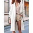 thumbnail image 4 of Womens Long Cardigan Sweaters Chunky Open Front Oversized Slouchy Knit Fall Trendy Coatigan Jackets White M, 4 of 9