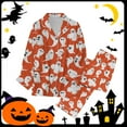 thumbnail image 2 of Pajamas For Women Set Halloween Pajamas Family Pajamas Matching Set Holiday Pajamas Classic Button Down Long Sat Sleepwear Loungewear Nightwear Nightclothes Homewear, 2 of 3