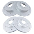 thumbnail image 2 of TRQ Front and Rear Performance Brake Rotors Set Premium G-Coated Cross Drilled & Slotted Fits Select 2005-2021 Chrysler 300 2009-2022 Dodge Challenger 2006-2022 Charger 2005-2008 Magnum, 2 of 7