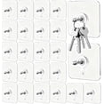 thumbnail image 1 of 24 piezas de clavos adhesivos para pared, ganchos sin clavos transparentes, soportan hasta 13 libras, impermeables, reutilizables, ideal para cocinas, baños y superficies lisas, 1 of 7