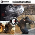 thumbnail image 3 of ROCKROOSTER Work Boots for Men, 6" Soft Toe, Slip On Safety Oiled Leather Shoes, Static Dissipative, Breathable, Quick Dry AK227NT-5, 3 of 5
