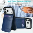 thumbnail image 4 of Dteck Wallet Phone Case for iPhone 17 Pro Case with Card Holder, Flip Cell Phone Wallet PU Leather Wallet Case for iPhone 17 Pro for Men Women, Darkblue, 4 of 7