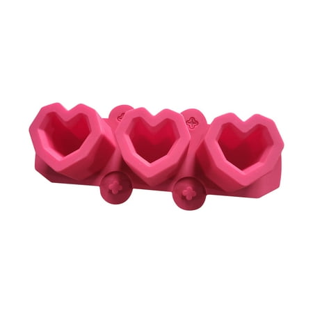 

Pkeoh Ice Cube Tray 3 Silicone Heart Shaped Ice Glass Cocktail Silicone Ice Cubes Tasteless Succulent Flower Pot Gypsum Mould Kitchen Organization Red