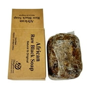 Herboganic Raw African Black Soap Bar - 100% Pure and Organic Natural Black African Soap, 6 oz