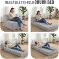 thumbnail image 3 of Sofá cama plegable con almohada, espuma viscoelástica, silla convertible con funda lavable, futón para sala de estar, recámara, uso de invitados, oficina en casa, departamento, color gris, 3 of 4