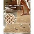 thumbnail image 2 of Large Waffle Bath Mat Set, Non Slip Bath Rug Set, Ultra Absorbent Bath Mats for Bathroom Decor, Extra Soft Floor Kitchen Rugs Sets 2 Piece, Washable Bath Runner Rug, Brown, 20"×47" & 16"×24", 2 of 7