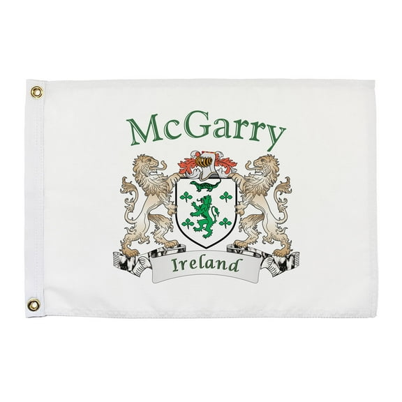 McGarry Irish Coat of Arms Small White Flag - 16"x10.5" inches