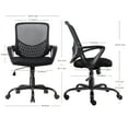 thumbnail image 2 of Home Office Mid Back Mesh Ergonomic Computer Chair with Height Adjustable, Black, 2 of 6