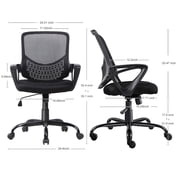 Home Office Mid Back Mesh Ergonomic Computer Chair with Height Adjustable, Black