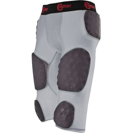 Cramer Skill 7 Pad Football Girdle With Integrated Hip, Thigh, Knee and Tail Pads, Gray, (Best Football Girdle With Pads)