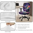 thumbnail image 7 of SCRAWLGOD Colorful Splash Whale Set of 2 Stretch Cover for Office Chair Seat Comfortable Non-Slip Desk Chair Seat Protector Split Easy to Install Swivel Chair Cover, 7 of 7