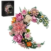 Pink Moon Flower Building Set, Rose Bouquet Botanical Collection Building Block Compatible with Lego Flowers for Home Wall Art Decor, Gifts for Girls Women(944PCS)