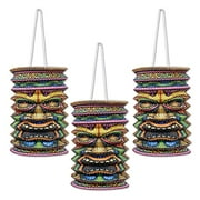 Brown Paper Party Lanterns & Hanging Pom Poms