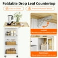 thumbnail image 3 of BeesClover Kitchen Island with Storage,Rolling Kitchen Island Cart with Drop Leaf,Kitchen Cabinet On Wheels with 3 Open Spice Rack and Towel Rack,Door Cabinet,2 Drawers for Kitchen, 3 of 9