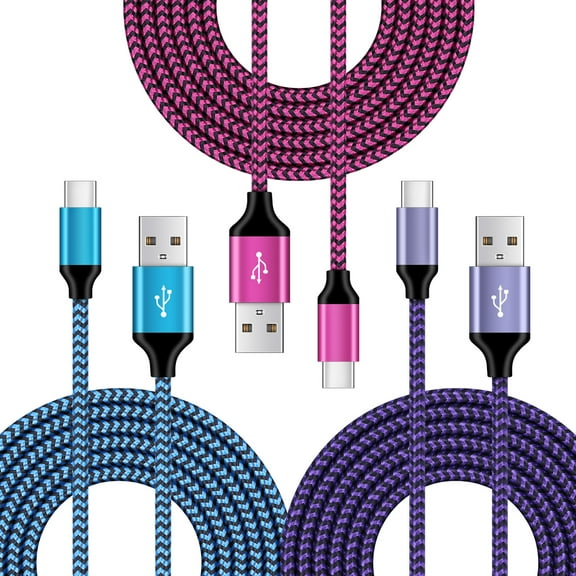 Usb Cables,Usb C Charger Cable,6ft-3PACK Type C USB Fast Charging Cable,AILKIN USB A to USB C Cable 6ft High Speed Android Charger Type C Charging Cords USB-C Phone Cables,Colors