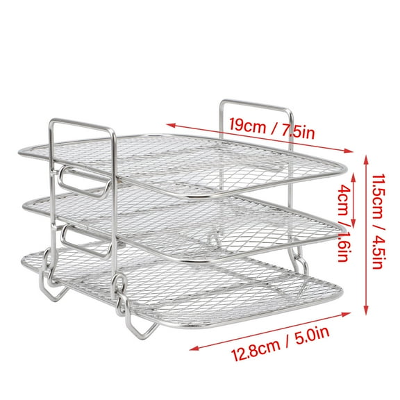3 Layer Stackable Fryer Rack 304 Stainless Steel Grill & Dehydrator Rack Accessories