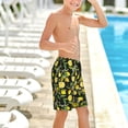 thumbnail image 6 of Rocae Lemon Fruits Flowers Leaves for Teen Beach Trunks Boys Swim Trunks with Compression Liner Quick Dry Board Shorts, 6 of 9