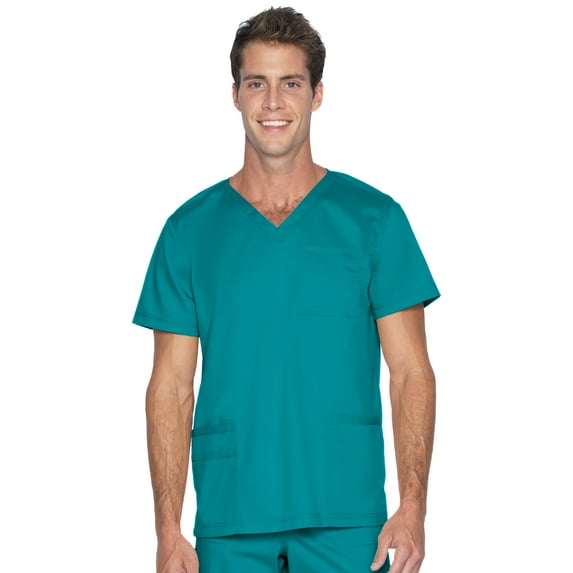 Landau ProFlex Tailored Fit Comfort Stretch 4-Pkt V-Neck Scrub Top for Men 4253