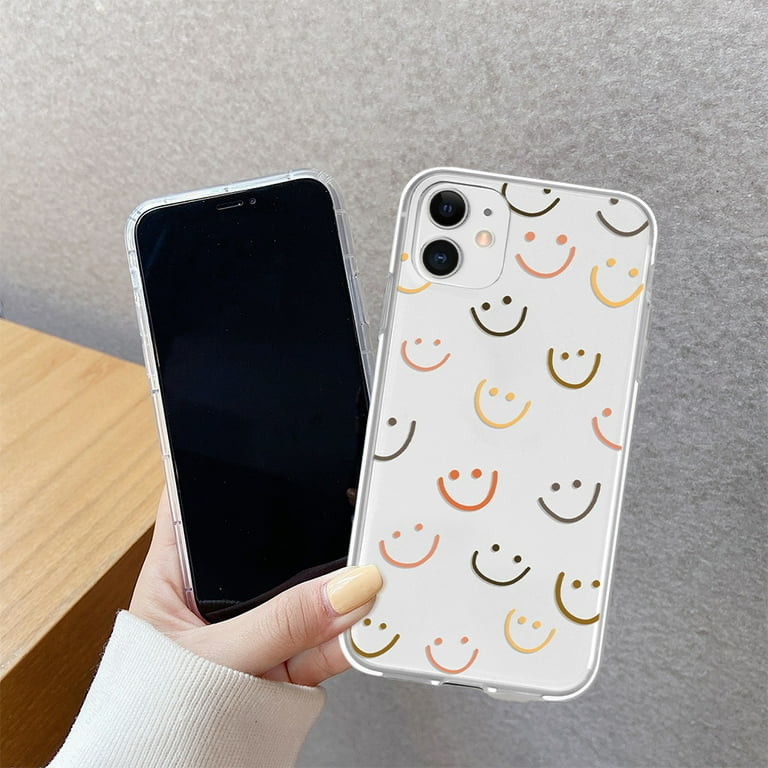 MINSCOSE Compatible with iPhone 12 Clear Case, Colorful