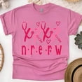 thumbnail image 1 of T-Shirt d'Infirmière à Col Rond avec Motif de Stéthoscope en Forme de Cœur Rose, Heliconia, Taille M, 1 of 6