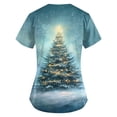 thumbnail image 3 of BDPORKAS Under Scrub Tops for Women Cute Christmas Print Stretchy Breathable Short Sleeve V Neck Blouse T-Shirts Nursing Uniforms Medical Uniforms & Scrubs Workwear, 3 of 3