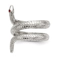 thumbnail image 4 of Sterling Silver Red Eye Crystal Snake Ring (Size 7) Made In Thailand qr6698-7, 4 of 5