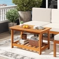 thumbnail image 4 of Gymax Patio Coffee Table Outdoor Acacia Slatted Coffee Table w/ Slatted Tabletop, 4 of 10