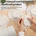 thumbnail image 4 of WSBArt 4 Pack Coasters for Drinks Absorbent, Macrame Handmade Cotton Coasters for Coffee Table, Boho Coaster Set with Tassels Heat-Resistant Farmhouse Drink Coaster for Home Decor, Beige, 4 of 8