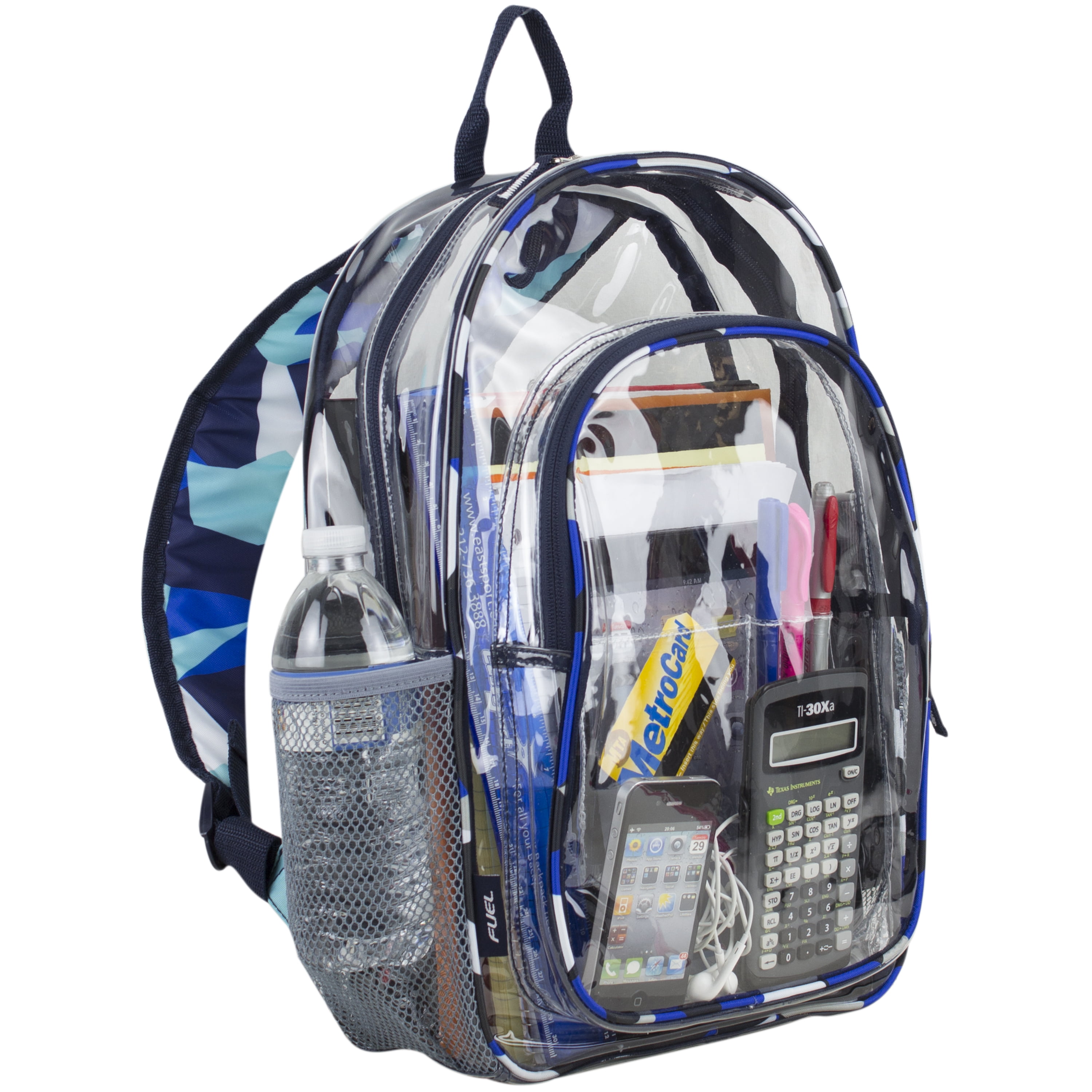 Fuel Clear Backpack and Cinch Sling Bundle Set, Clear Pink Beach Stripes -  Walmart.com