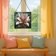 thumbnail image 5 of Magnolia Flower Stained Glass Panel Suncatcher Square Window Hanging, 8 Inch Real Glass Decorative Art Sun Catcher for Home, Gift, and Garden Decor 76OR4, 5 of 6
