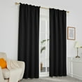 thumbnail image 3 of Deconovo Blackout Curtains Rod Pocket Solid Energy Efficient Curtains for Small Window 52 x 54 inch Black Set of 2, 3 of 8
