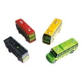 thumbnail image 2 of Runquan 4 Pieces Kids Diecast Metal Alloy Pull Back Bus for 1:64 Scale Game, 2 of 8