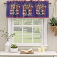 thumbnail image 3 of 2 Pack Valances for Windows, Independence Day Window Valances for Living Room/Bedroom/Bathroom, US Flag Spring Flowers Vintage Blue Stars Light Filtering Kitchen Curtain Valance 54"W x18" L, 3 of 9