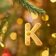thumbnail image 3 of Golden 26 Alphabet Christmas 2D Acrylic Ornaments - 1pc 3.1in(8cm) Cute Backpack & Car Pendant Decor, Festive Holiday Letter Hanging Accessories for Christmas Tree Home Decoration, K, 3 of 7