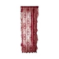 thumbnail image 2 of Yakvarog Floral Lace Sheer Curtains 63" x 55", Scalloped Edge Rod Pocket Window Drape, Light Filtering Semi-Blackout Voile Panel for Living Room Bedroom, Machine Washable, 2 of 6