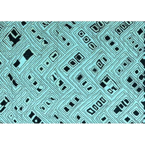 Ahgly Company Indoor Rectangle Solid Light Blue Modern Area Rugs, 2' x 3'