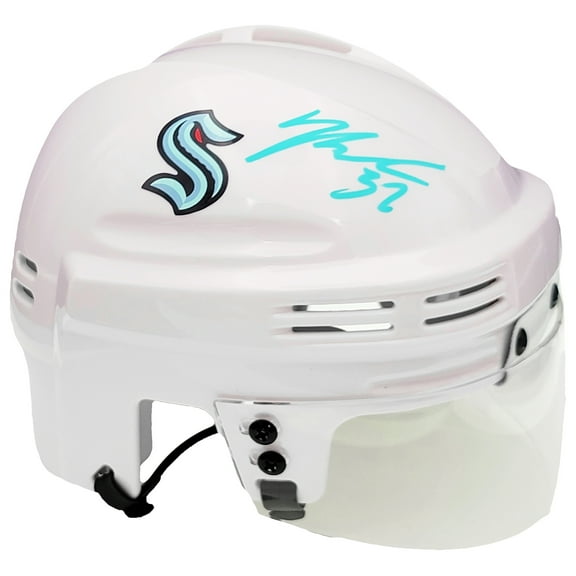 Yanni Gourde Autographed Seattle Kraken White Mini Helmet Fanatics Holo 211607