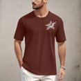 thumbnail image 2 of NAMTYQX Hawaiian Shirt for Men Lightweight Breathable Baggy Short Sleeved Boho Soft Plus Size Graphic Crewneck Casual Mens T-Shirts Graphic Tees Wine Size 3XL, 2 of 5