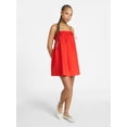thumbnail image 2 of No Boundaries Cotton Poplin Smocked Mini Dress with Tie Straps, Women's XXS-XXL, 2 of 5