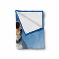 thumbnail image 2 of Rubber Duck Soft Flannel Fleece Throw Blanket, Dog Sunglasses on Surfboard at Ocean Shore Fun Summer Season Theme, Cozy Plush for Indoor and Outdoor Use, 70" x 90", Multicolor, by Ambesonne, 2 of 6