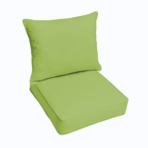 Apple Green Indoor/Outdoor Deep Seating Pillow and Cushion Set, Corded