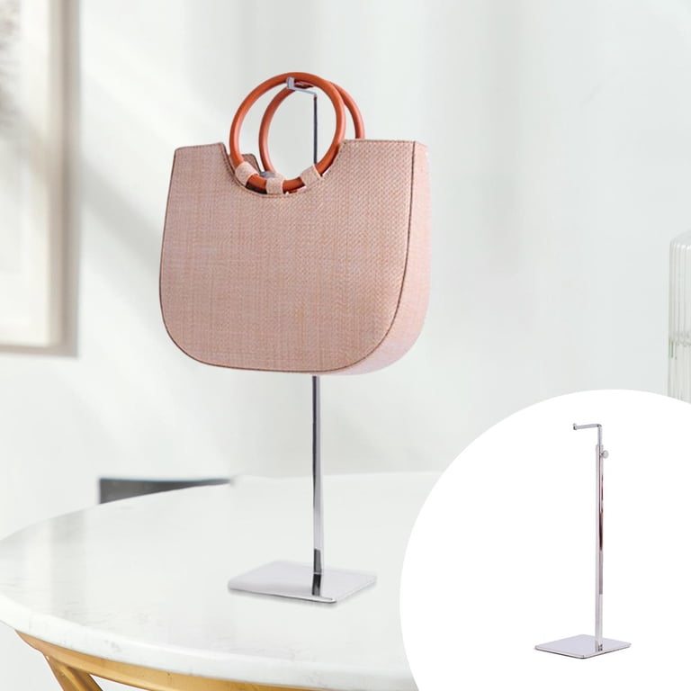 Fashion Handbag Display Stand Adjustable Holder Hanging Hook Scarf  Accessory Metal Hanger for Countertop Wardrobe Purse store Desktop