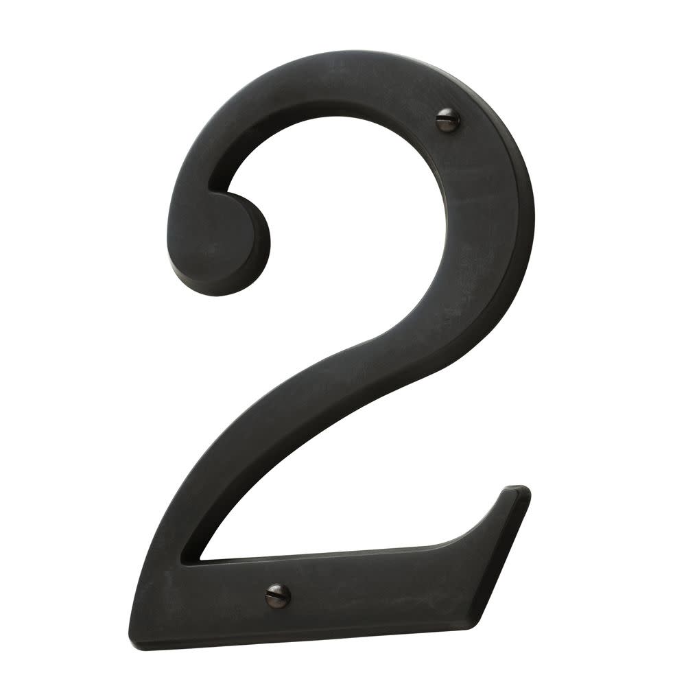 Baldwin 90672.102.CD Solid Brass House Number 2, Oil Rubbed Bronze