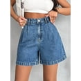 thumbnail image 3 of EMMIOL Women's High Waisted Wide Leg Denim Shorts Stretchy 2026 Summer Casual Jean Shorts with Pockets Trendy Loose Fit Y2K Streetwear, 3 of 10