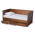 thumbnail image 2 of Baxton Studio Thomas Lit de Jour Extensible en Bois Fini Noyer Brun Classique et Traditionnel Taille Twin à King avec Tiroirs de Rangement, 2 of 5