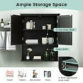 thumbnail image 3 of Costway Wall Mount Bathroom Cabinet Wooden Medicine Cabinet Storage Organizer Black, 3 of 10