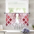 thumbnail image 3 of Red Morocco Semi Sheer Curtains 54 Inch Length 2 Panels Set, Rustic Country Smear Street Mottled Art Sheer Kitchen Curtain Privacy Voile Window Curtain for Living Room Bedroom Rod Pocket Drapes, 3 of 7