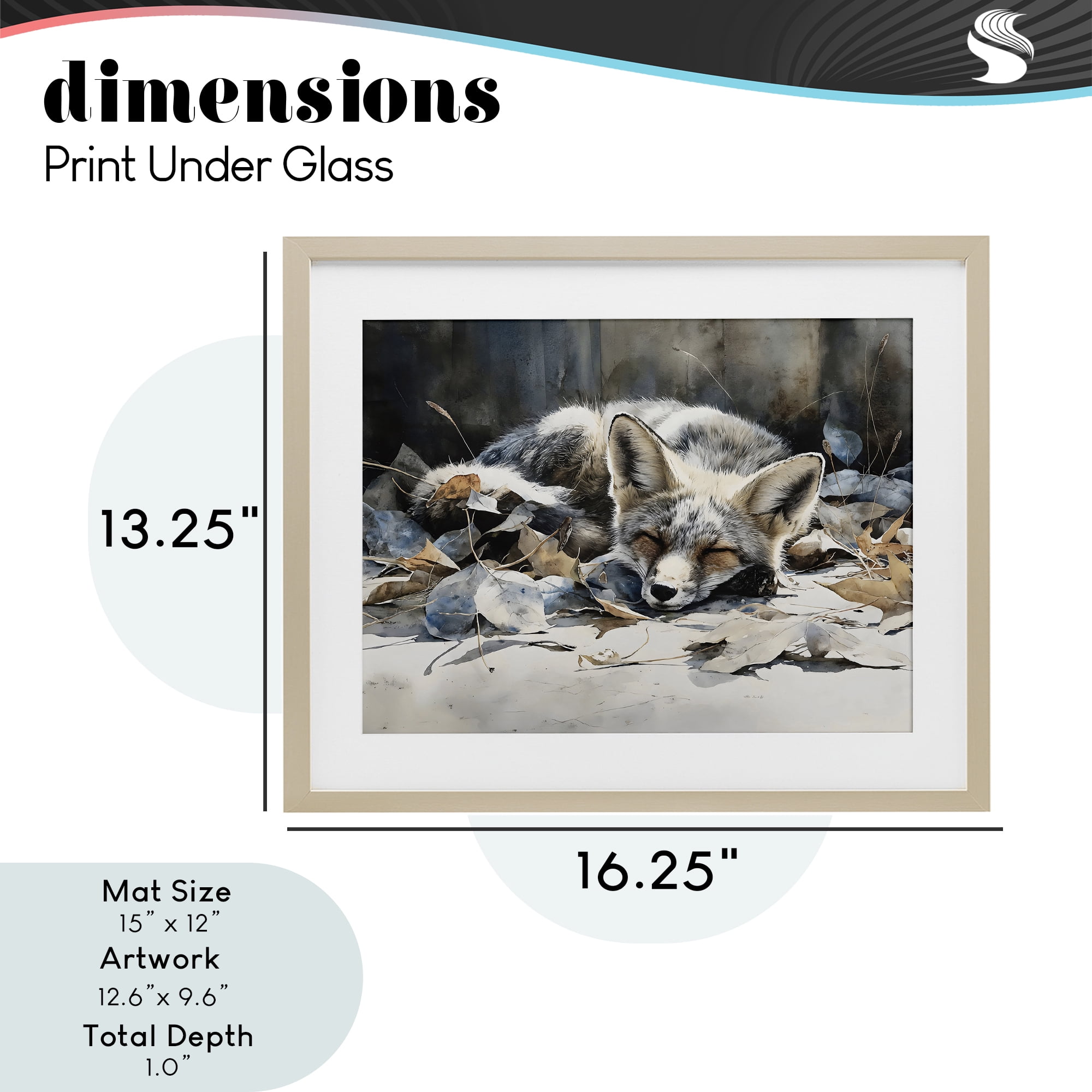 Stupell Industries Blue Fox Resting Among Leaves Birch Framed Print Under Glass, design by Franklyn Gregory